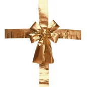 Ozdoby bożonarodzeniowe - Kokarda na drzwi złota 42 cm - miniaturka - grafika 1