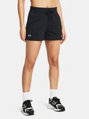 Spodenki damskie - Under Armour Szorty sportowe Rival Fleece Short 1382723-001 Czarny Loose Fit - miniaturka - grafika 1