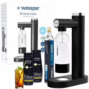 Wessper  S1 Syfon saturator do wody gazowanej + 2x syrop SodaStream Energy drink 440ml - Saturatory - miniaturka - grafika 1