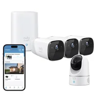 Systemy inteligentnych domów - Zestaw 3-kamer Eufy eufyCam 2 PRO 2K (3x kamera EufyCam 2 PRO, stacja bazowa) + Eufy Indoor Cam 2K - miniaturka - grafika 1