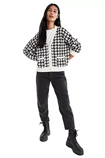 Swetry damskie - DeFacto Kardigan normalny krój dla kobiet kardigan na topy damski (czarny, S - M), czarny, S-M - grafika 1