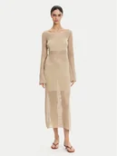 Sukienki - Fracomina Sukienka dzianinowa FS25SD5004K514O7 Beżowy Slim Fit - miniaturka - grafika 1