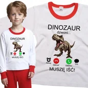 Piżamy dla dziewczynek - Piżama dziecięca Muszę Iść Dinozaur Dzwoni Tyranozaur T Rex 86/92 - VoloDonum - miniaturka - grafika 1