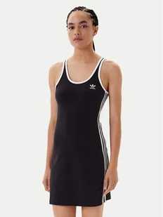 adidas Sukienka codzienna adicolor 3-Stripes JW2586 Czarny Slim Fit - Sukienki - miniaturka - grafika 1