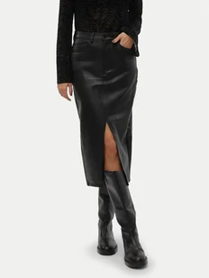 Vero Moda Spódnica z imitacji skóry Veri 10311707 Czarny Regular Fit - Spódnice - miniaturka - grafika 1