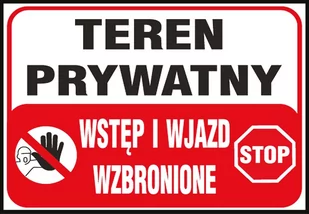 Raw-pol ZnakTeren Pryw.Wstęp i Wjazd Wzbr Z-TB25-P-250x350 - Tablice BHP - miniaturka - grafika 1