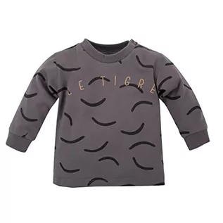 Bluzki dla niemowląt - Pinokio Baby Blouse Long Sleeve Le Tigre, 95% bawełna 5% elastan grafit z paskami tygrysa, chłopcy rozm. 62-104 (74), szary (Graphite), 74 - grafika 1