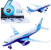 Samoloty i helikoptery - Samolot Pasażerski Z Napędem Pull Back Metalowy Światła Dźwięki 23 cm - miniaturka - grafika 1