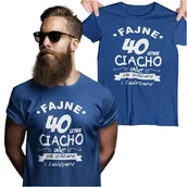 Gadżety dla niej i dla niego - Koszulka na urodziny na 40 czterdziestkę z nadrukiem Fajne 40 letnie ciacho ale już polizane i zaklepane - miniaturka - grafika 1