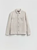 Koszule męskie - Reserved - Kurtka koszulowa z imitacji zamszu - złamana biel - miniaturka - grafika 1