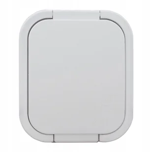 Gniazdo Pojedyncza Natynkowe Bryzgoszczelne Z Klapką Ip54 Białe - Gniazdka elektryczne - miniaturka - grafika 1