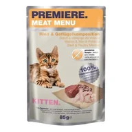 Mokra karma dla kotów - PREMIERE Meat Menu Kitten Wołowina i kompozycja drobiowa 48x85 g - miniaturka - grafika 1