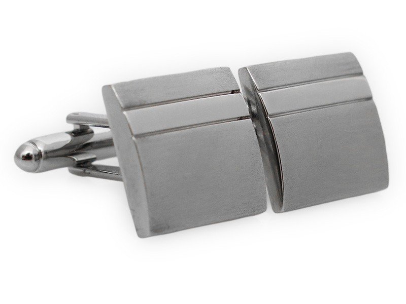 Kwadratowe matowo-błyszczące spinki do mankietów A329