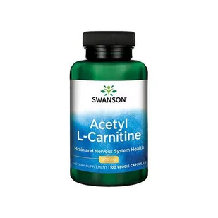 SWANSON Acetyl L-Carnitine 500mg [ 100vcaps. ] - Acetyl L-Karnityna - Spalacze tłuszczu - miniaturka - grafika 1