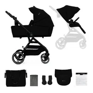 Wózki dziecięce - Wózek miejski Kinderkraft Yoxi 2in1 Pure Black - miniaturka - grafika 1