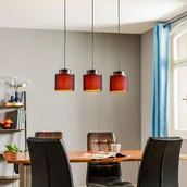 Lampy sufitowe - Żyrandol Soho cylindryczny czarny/złoty - miniaturka - grafika 1