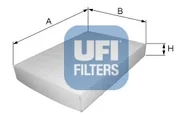 Filtry kabinowe - Filtr, wentylacja przestrzeni pasażerskiej UFI Filtry 53.145.00 - miniaturka - grafika 1