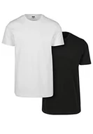 Koszulki męskie - Urban Classics Męski T-shirt basic, 2 sztuki, Khaki+czerwone wino, XXL - miniaturka - grafika 1