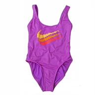 Stroje kąpielowe - Kostium kąpielowy Nike Multi Logo NESSD292 688 S fioletowy - miniaturka - grafika 1