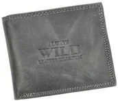 Portfele - Portfel Męski Skórzany ALWAYS WILD Skóra Licowa Mały Poziomy RFID N0035-CHM/8694 CZARNY 10 x 9 x 2 [cm] - miniaturka - grafika 1