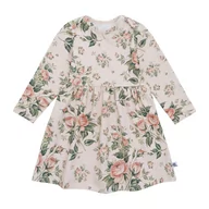 Sukienki - Sukienka dziewczęca wzór róże na beżu 110 - miniaturka - grafika 1