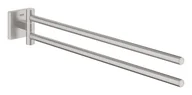 Wieszaki łazienkowe - Grohe QuickFix Start Cube - Podwójny wieszak na ręczniki, długość 44 cm, Supersteel 40976DC0 - miniaturka - grafika 1