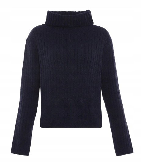 BLONDA GRANATOWY SWETER GOLF PROSTY W PRĄŻKI M/L JQA