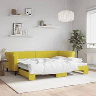 Sofy i kanapy - vidaXL Sofa rozsuwana, żółta, 90x200 cm, aksamit - miniaturka - grafika 1