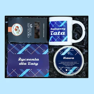 Box dla Taty z kawą, zestaw prezentowy idealny na Dzień Ojca - czekoladowa słodkość, kawa, mini zestaw z kawą, kubek, - Zestawy upominkowe - miniaturka - grafika 1