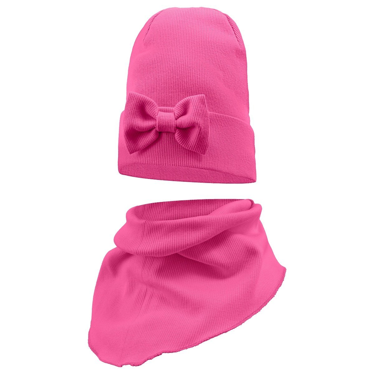 Czapka Wiosenna Jesienna Z Kominem Czapeczka Komplet Dla Dzieci 52-54 Ciem Róż