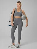 Legginsy - 4F Legginsy treningowe szybkoschnące damskie - szare XS - miniaturka - grafika 1