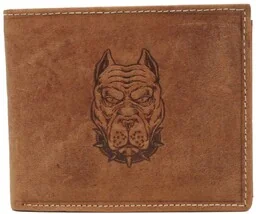 Portfel Męski Skórzany Peterson Skóra Naturalna Duży Poziomy Bez Zapięcia Dwa Skrzydełka N992 BRĄZOWY "AMSTAFF" 13 x 10 x 2 [cm] - Portfele - miniaturka - grafika 1