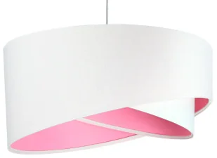 Biało-różowa lampa wisząca z abażurem - 8X EX990 L1-F88 - Lampy sufitowe - miniaturka - grafika 1