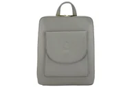 Torebki damskie - Plecak skórzany / listonoszka - Casual 2w1 - Szary jasny - miniaturka - grafika 1
