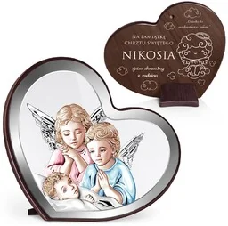 Obrazek w kształcie serca z nadrukiem dla dziecka z okazji narodzin - Pamiątka Chrztu Świętego - miniaturka - grafika 1