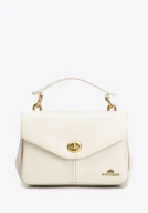 Torebki damskie - Damska listonoszka trójkomorowa ze skóry naturalnej kremowa - miniaturka - grafika 1