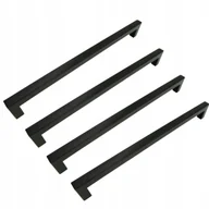 Meble modułowe i akcesoria - 4 x Uchwyt meblowy klasyczny 256 mm czarny Metalowy uchwyt do szafki - miniaturka - grafika 1