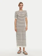 Sukienki - Tommy Hilfiger Sukienka letnia Pointelle WW0WW44489 Beżowy Slim Fit - miniaturka - grafika 1