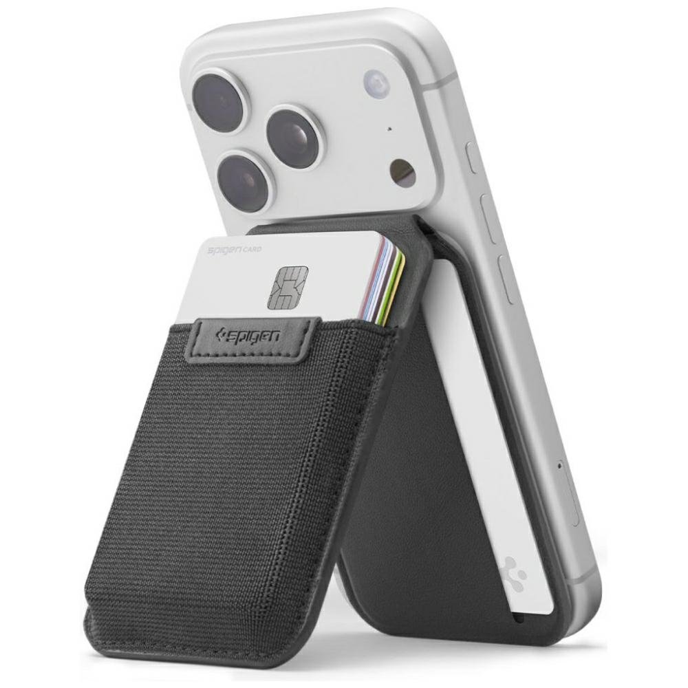 Magnetyczny portfel Spigen S314-4 Slim Fold Tripod MagSafe czarny
