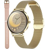 Smartwatch - SMARTWATCH DAMSKI ENTER AURA NOWOCZESNY WIELOFUNKCYJNY PASEK + BRANSOLETA - miniaturka - grafika 1