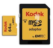 Karty pamięci - Kodak microSDXC 64GB Class 10 U3 (EKMSDM64GXC10HPRK) - miniaturka - grafika 1