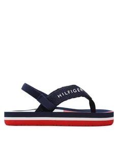 Tommy Hilfiger Sandały Flag Flap Flop T1B8-32917-0058 Granatowy - Buty dla chłopców - miniaturka - grafika 1