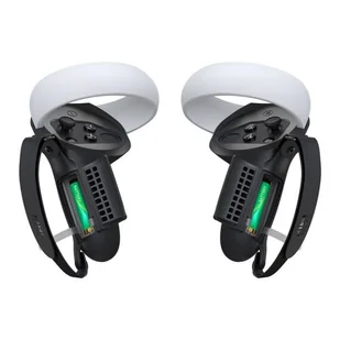 Pokrowiec na kontrolery z otworem na baterię i uchwytem Kiwi Design Q1 PRO-2.2 do Meta Quest 2 czarne - Kontrolery gier na PC - miniaturka - grafika 1