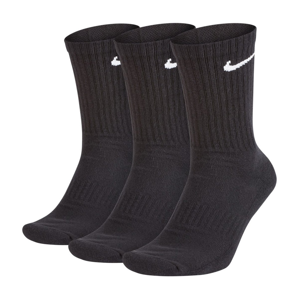 Nike Amortyzowane Skarpety Codzienne Dla Dorosłych Unisex (zestaw 3 Sztuk) (34/38 / Czarny)