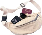 Nerki - EBERHARD FABER 577672 - nerka nerka sztruksowa beżowa, torba na pasek z dużą komorą główną i kieszenią z przodu, torba na ramię damska - miniaturka - grafika 1