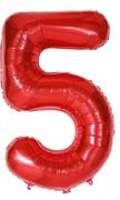 Balony i akcesoria - Balon Cyfra Numer 5 Urodziny Rocznica Duża 75 Cm Czerwony - miniaturka - grafika 1