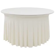 Obrusy i serwetki - vidaXL Elastyczne obrusy z falbaną, 2 szt., 180 x 74 cm, kremowe - miniaturka - grafika 1