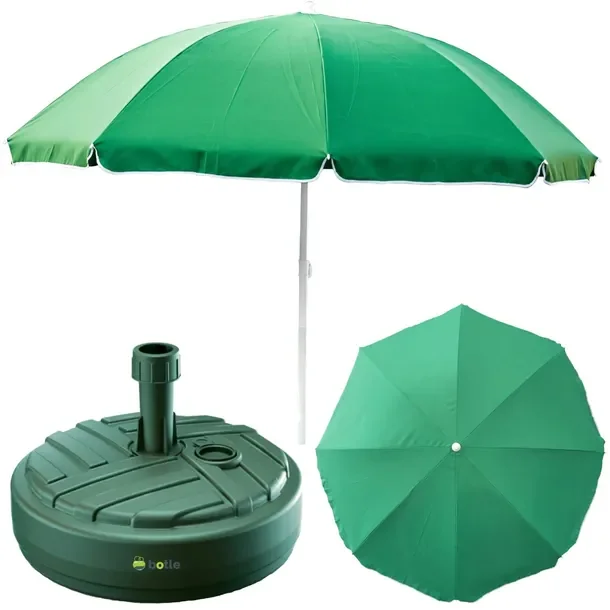 Parasol ogrodowy 240cm z podstawą okrągły zestaw