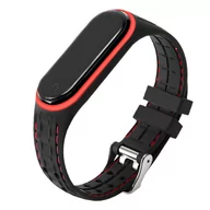 Akcesoria do smartwatchy - Opaska Pasek Sportowy do Xiaomi Mi Band 5/6 "Czarno-czerwony" - miniaturka - grafika 1