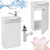 Szafki łazienkowe - Szafka Łazienkowa z Umywalką 40 x 33 Kampo + Bateria Obrotowa Chrom Syfon - miniaturka - grafika 1